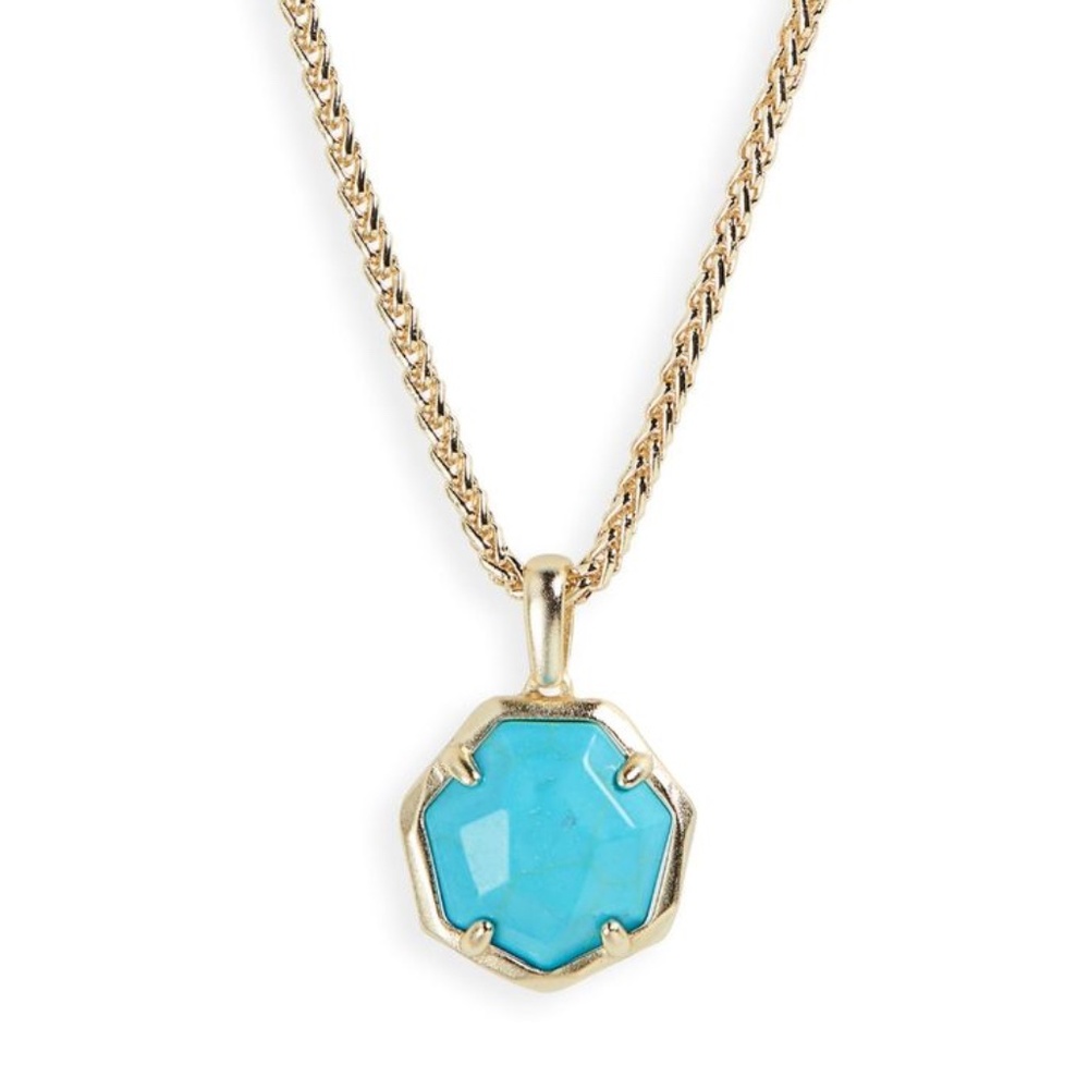 Kendra Scott Cynthia gold, turquoise necklace, NWT